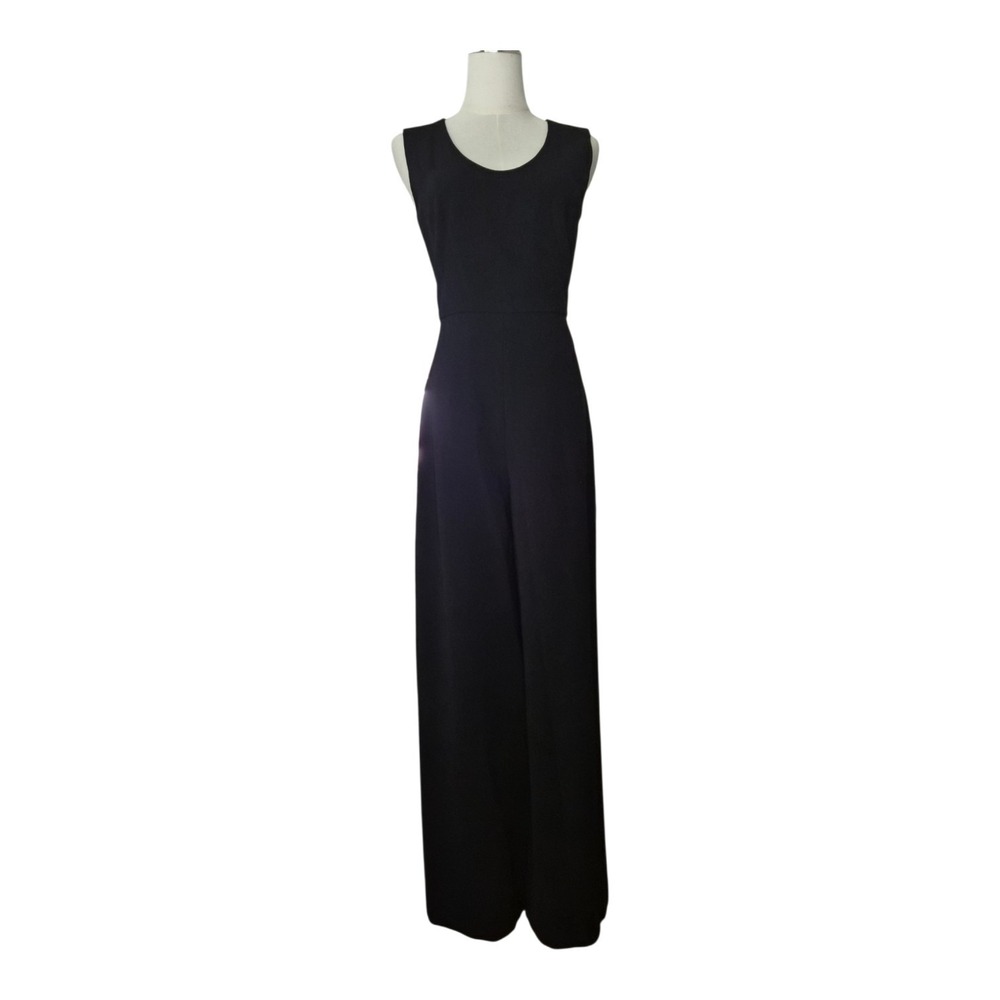 Theory Black Wide‎ Leg Sleeveless Jumpsuit Size 2 Minimalist Stretch Career